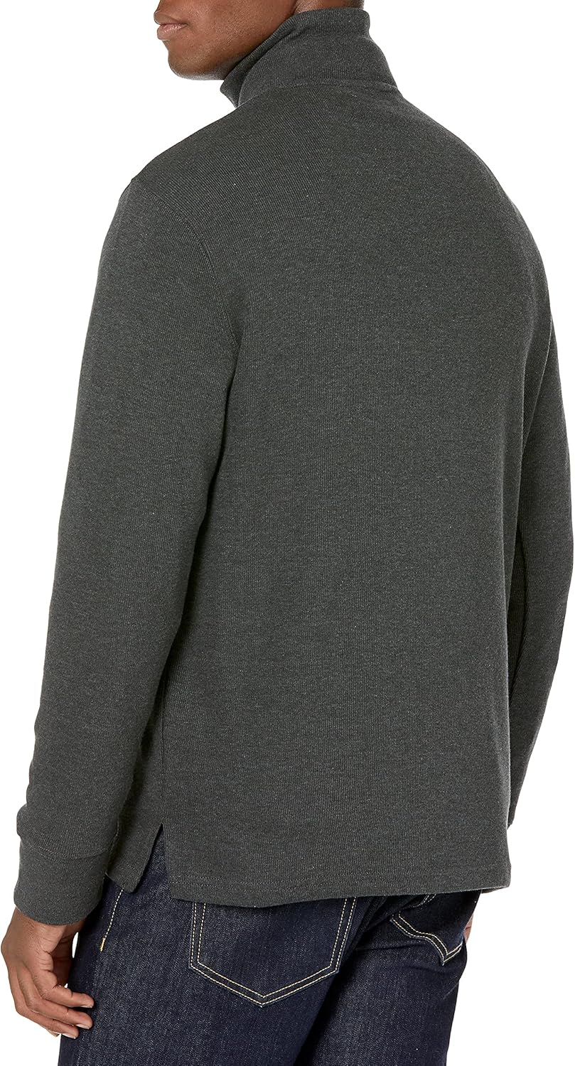 Men Quarter-Zip French Rib Sweater, Casual Wear - Image 2